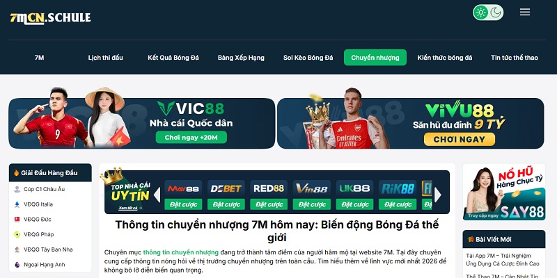 Chuyển nhượng 6 Thông tin chuyển nhượng 7M hôm nay